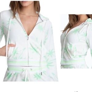 Juicy Couture size XLarge terrycloth white with palm tree hoodie
